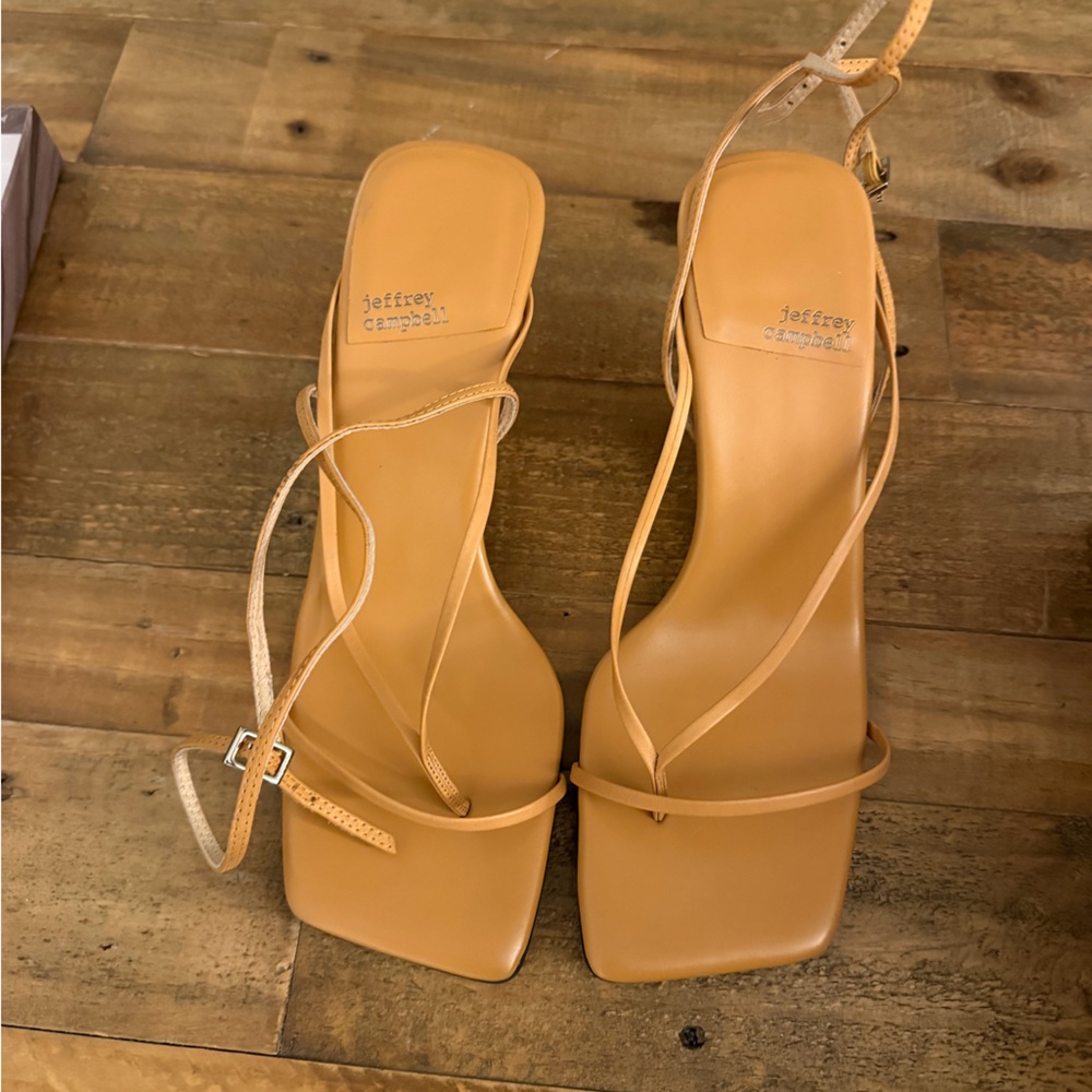 Jeffrey Campbell Camel Strappy Heels